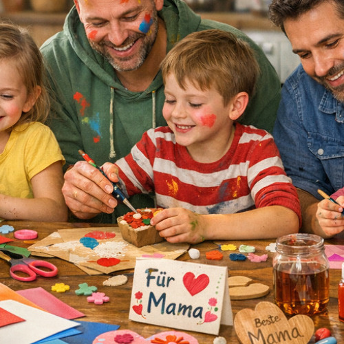 Vater-Kind basteln für Muttertag ...
